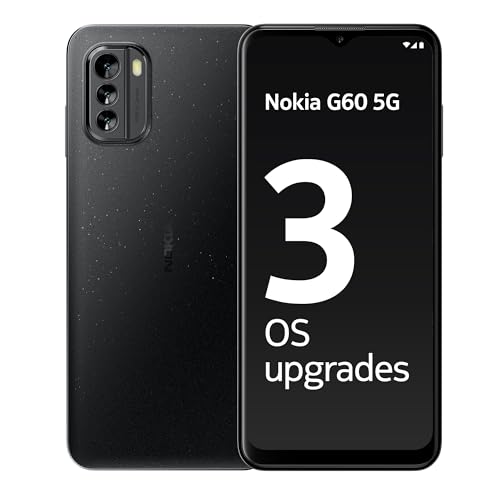 Image of Nokia G60 5G | Android 14 | Dual SIM | Unlocked Smartphone | 6 /128GB | 6.58-Inch Screen | 50MP Triple Camera | Pure Black