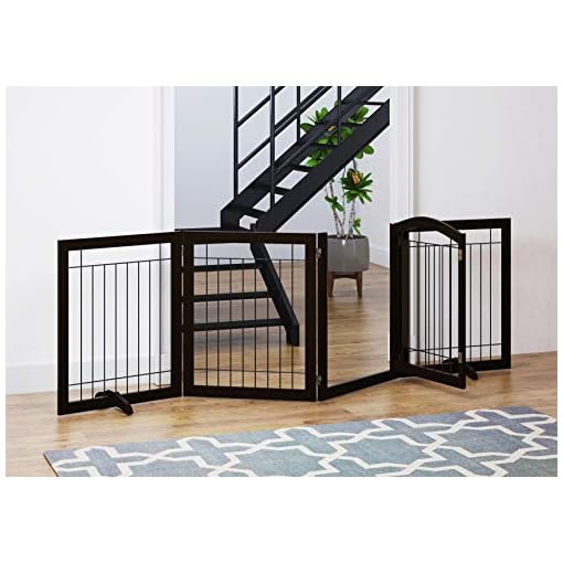 SPIRICH 96inch Extra Wide 30inches Tall Dog Gate with Door Walk