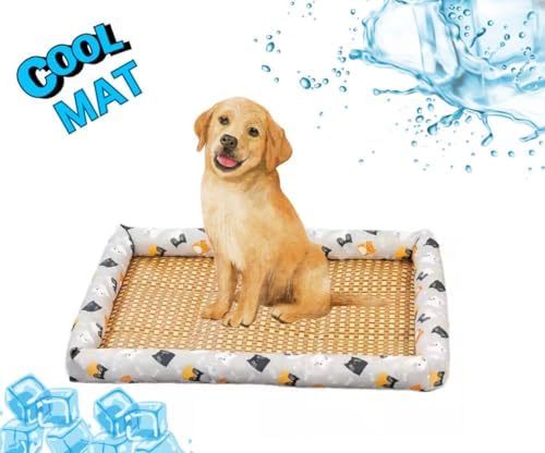 ONELINK MALL Dog mat - Ice Pad Mat Summer Pet Woven Breathable Mat for Dogs & Cats Self Cooling Pad Blanket Washable (Color May Vary) (Medium) 3