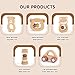 Freniland Wooden Montessori Toys, 5-Piece Wooden Baby Toys, Bear Wooden Baby Rattle, Fox Stacking Ring,Wooden Car Push and Pull Toys, Bear Grasping Toys,Newborn Baby Gift Sets for Boys and Girls
