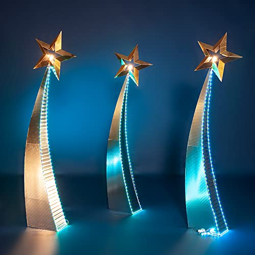 Anderson's Lighted Luminaries Shooting Stars Decorative Kit, Set of 3, Event Décor, Star-Theme Decorations