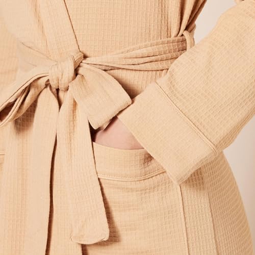 Image of Amazon Essentials Women's Lightweight Cotton Waffle Mid-Length Bathrobe (Available in Plus Size)