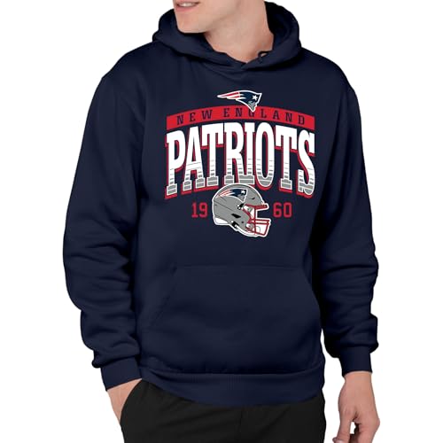Junk Food NFL - New England Patriots - Mighty - Officially Licensed Adult Pullover Fleece Hoodie for Men and Women