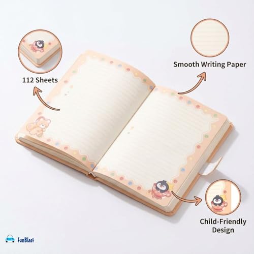 Image of FunBlast Diary for Girls - Christmas Kawaii Diary with Puffy Buckle Lock, Journal Diaries for Girls, Notepad for Students Stationary Items, Birthday Gifts (112 Sheets) (Rabbit)