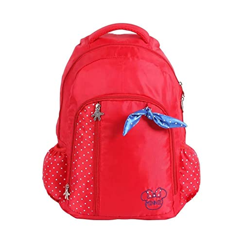 Mochila Feminina Minnie Mouse Vintage com Laço Grande Dermiwil Vermelho