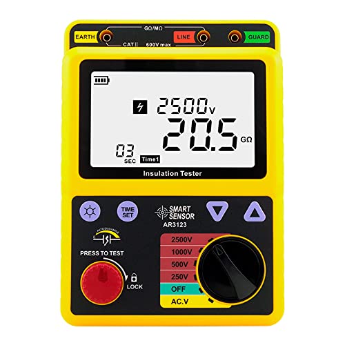 AR3123 Digital High Voltage Insulation Resistance Tester Megohmmeter Voltage Tester Ohm Meter