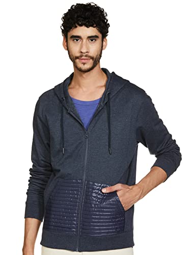 Image of Max Men Poly Cotton Solid Hooded Athleisure Sweatshirt