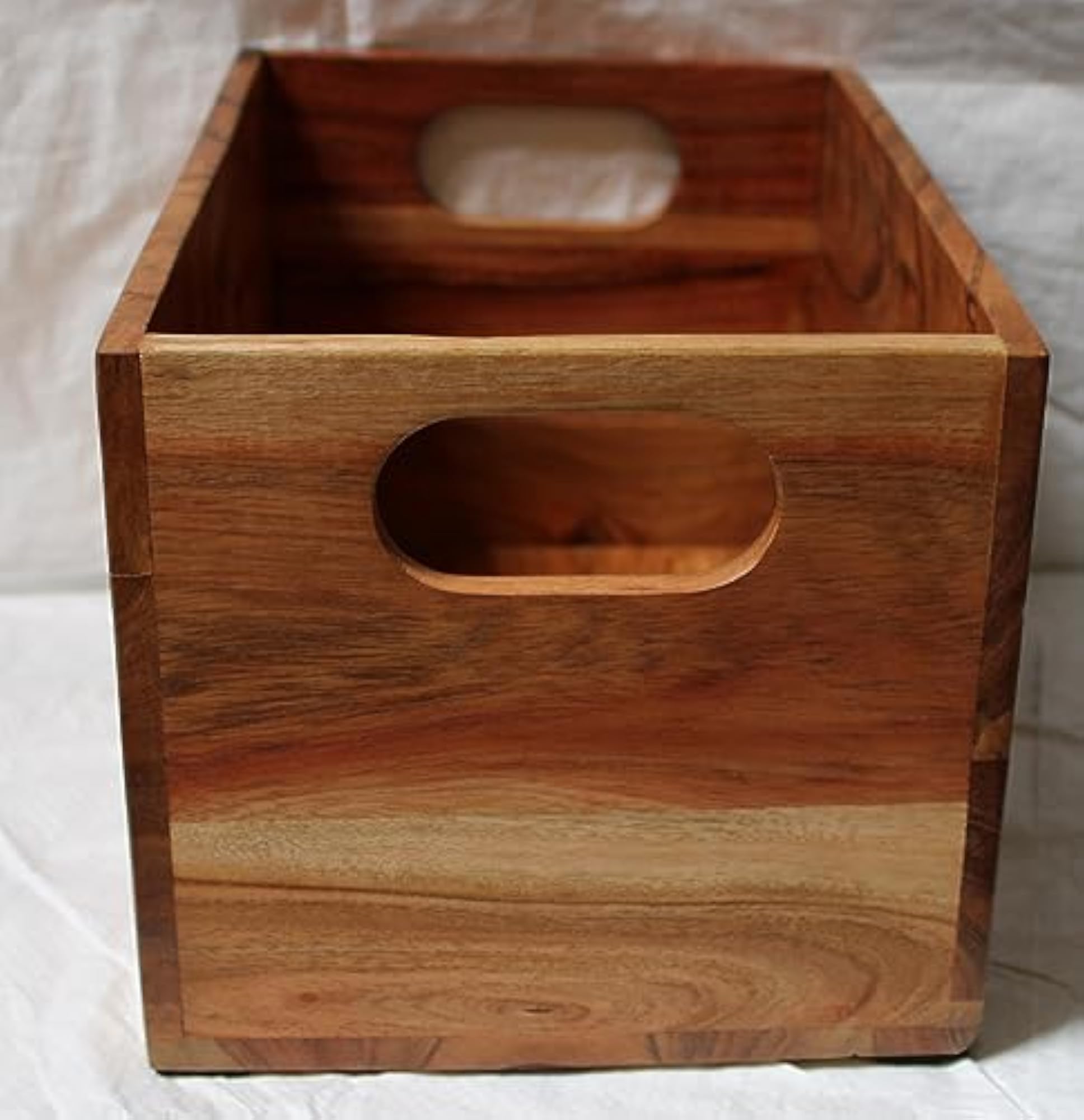 Burnt Umber Stained Wooden Crate for Rustic Decor