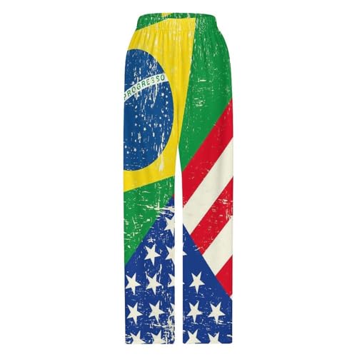 Brazil And USA FlagChildren's Casual Pajamas150CM3