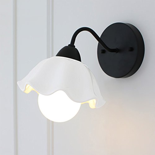Preisvergleich Produktbild Wandleuchte Pastoral Moderne Schlafzimmer Wohnzimmer Nachtleuchte Wandleuchte Aisle-Lampe Keramik (Color : Black)