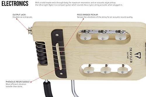 Traveler Guitar Ultra-Light Classical 6 String Acoustic-Electric Guitar, Right, Maple (Uln Mps) #TOP3