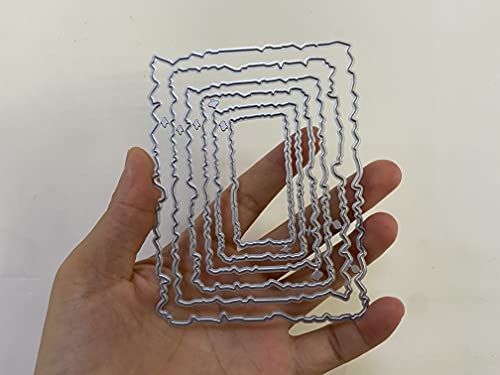 image for BROWNGO Torn Rectangle Frame Die Cuts for Card Making Dies Scrapbookin