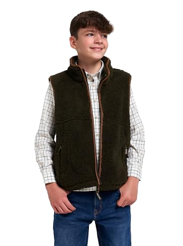 Gilet polaire Sherpa Junior Jack Pyke Olive foncé veste sans manche enfant