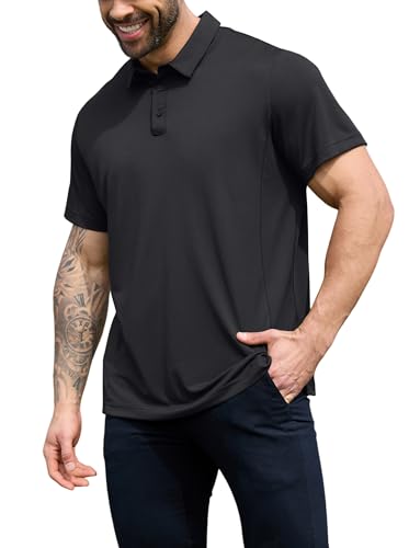NIASHOT Men's Polo Shirts Tactical Short Sleeve Golf T-Shirt Athletic Collared Summer Shirts3