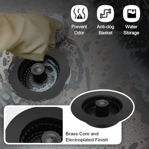Tapón para fregadero de cocina 3 en 1 de 3.5 pulgadas, pack de 2 miniatura 2