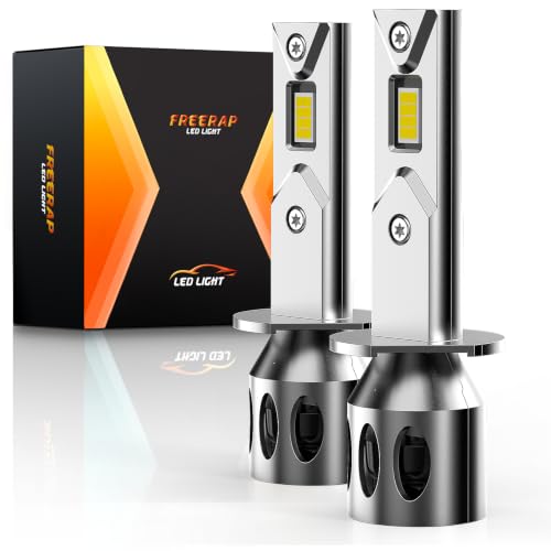 FREERAP H1 Led Headlight Bulb 36000LM 6500K Brighter 1:1 Size 120W Led Bulbs with Fan IP68 Waterproof Plug and Play 70000+ Hours Life Time Pack of 2(H1)