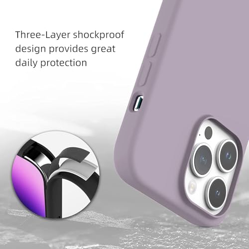 Image of DIZORO Microfiber Candy Case Compatible for iPhone 14 PRO, Shockproof Slim Back Cover Liquid Silicone Case (Lilac)