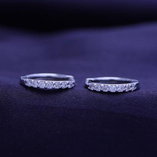 1/4 Carat (ctw) Round Cut Lab Grown Diamond Hoop Earrings For Women In 14k Gold Over 925 Sterling Silver Jewelry Gifts For Her (0.25 Cttw)3