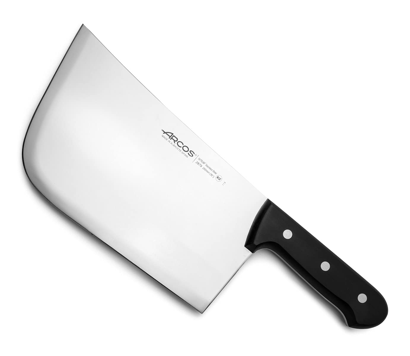Arcos Fleischermesser Cleaver - Nitrum Edelstahlklinge 25 cm - Griff aus Polyoxymethylen (POM), Ideal für Fleischverarbeitung - Schwarz, Serie Universal
