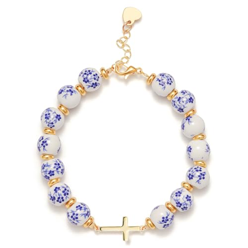 Bracelet extensible en perles croisées aux finitions soignées pour femme