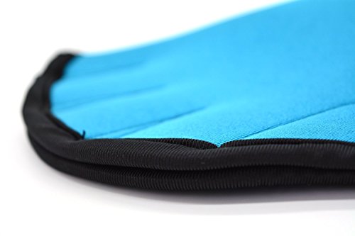 Orchidtent Training Swim Gloves Water Resistance Fins Hand Glove Fingerless Webbed Flippers Paddle Swim Force Gloves (Blue, M) - Thumbnail 6