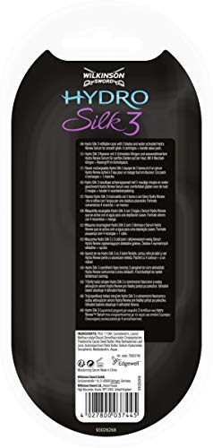 Wilkinson Sword Hydro Silk 3 Hybrid -Maquinilla Depilatoria Femenina de 3 Hojas + 3 Cuchillas de Recambio - imagen 3