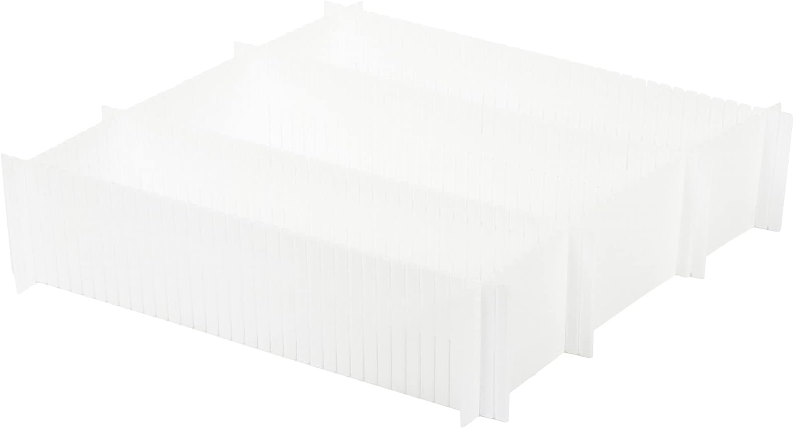 Compactor Life Collection Drawer Organizer Size L - 6 Interlocking Plates - White - 44X10(H) cm - Easily Cut to Fit Any Drawer