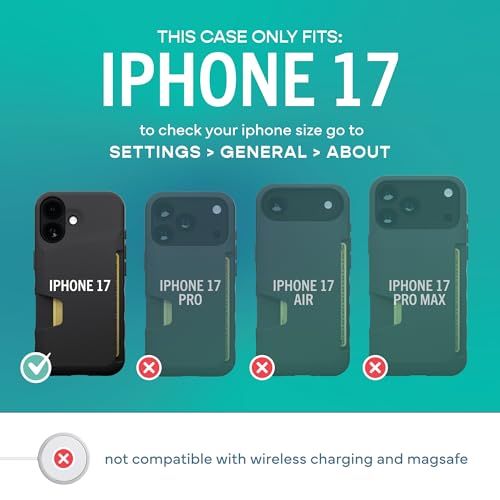 Image of Smartish iPhone 17 Wallet Case + Screen Protector - [Slim + Protective] Phone Case Credit Card Holder + 2-Pack Tempered Glass Screen Protectors for Apple iPhone 17 - Black Tie Affair