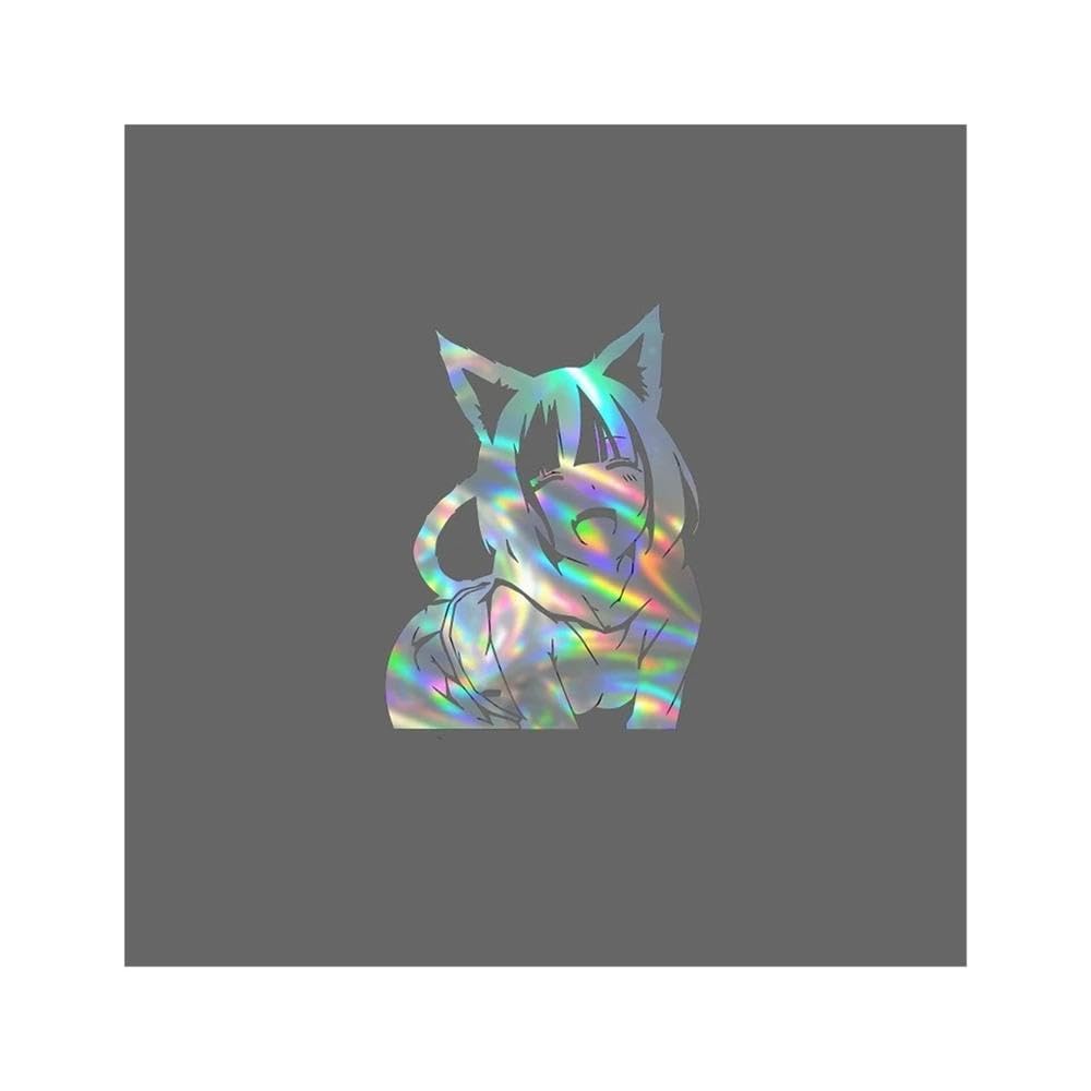 Cat Girl Decal Car Truck Windshield Laptop(Laser,L)