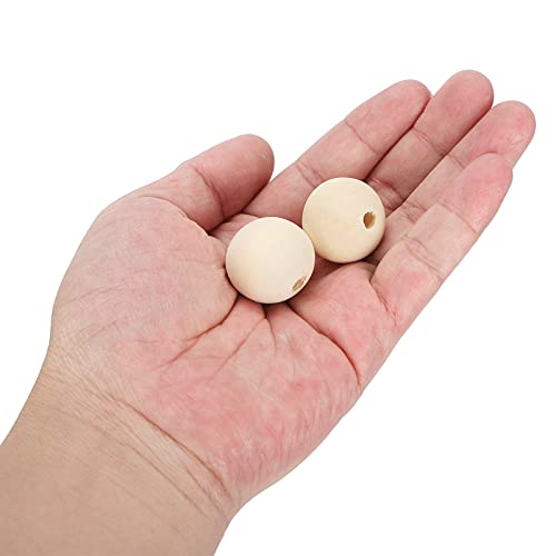 Perles en bois de 25mm à trou large pour création macramé et bijoux