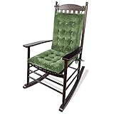 ELFJOY Rocking Chair Cushions Rocking Chair Pads for Wooden Rocking Chair Cushion for Rocking Chair Premium Tufted Back and Seat Cushion 2 Piece Set (Green)