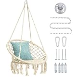 Mertonzo Hammock Swing Chair for 2-16 Years Old Kids,Handmade Knitted Macrame Hanging Swing Chair for Indoor,Bedroom,Yard,Garden- 230 Pound Capacity