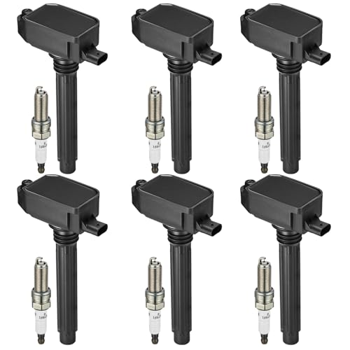 Image of Set of 6 Ignition Coil Pack UF807 and Iridium Spark Plugs 93175 Compatible with Dodge Durango 06-18 Compatible with Jeep Grand Cherokee 16-18 3.6L V6 Replacement for 68223569AB