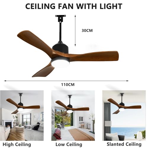 TRUYOK Étanche IP65 Ventilateur de Plafond avec Éclairage Dimmable Fan Plafonnier et Télécommande Moderne Extérieur Silencieux Lustre pour Chambre à Coucher Balcon Extérieur – vue 8