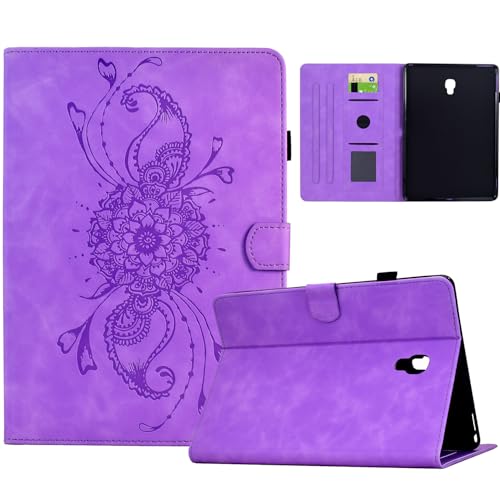 Funda para Samsung Galaxy Tab A 10,5 Pulgadas 2018 SMT590/T595/T597 - Funda de Cuero de Primera Calidad Smart Folio Case con Soporte y Billetera - Púrpura