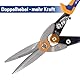 WISEPRO Blechschere Gerade Profi Flugzeugschere Universal – Hochleistungs-Metallschere für Stahl, Alu, Blech Schneiden uvm. Tin Snips mit Hebelübersetzung – 285mm(12S)