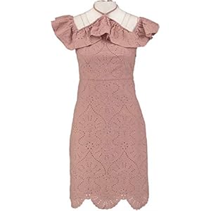 Morgan strak gevoerd oude roze jurk katoen met onderjurk valt 2 maten klein