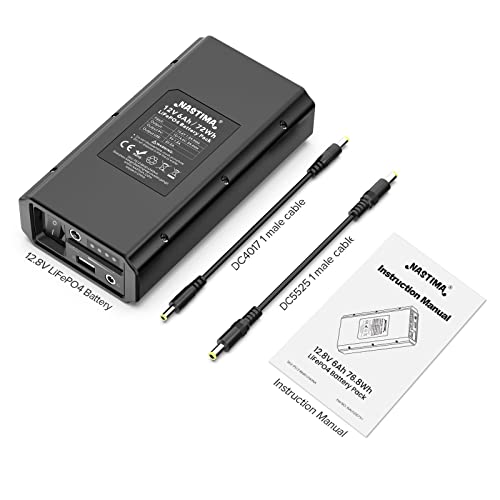 Nastima 12V 6000Mah Lifepo4 Power Bank, 12.8V 6Ah Lithium Iron Phosphate Battery With Dc 12V 9V And 5V Usb Output For Led Strip, Cctv Camera, Mobile #TOP6