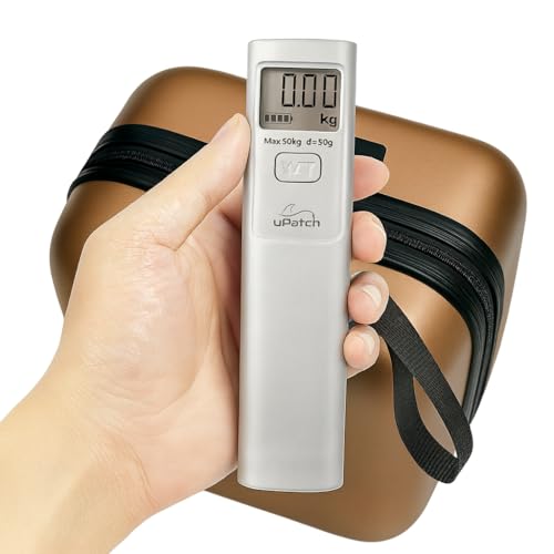 Luggage Scale, Battery Free (Shake to Charge) Digital Travel Weigher, 110 lb / 50 kg Capacity, Portable Handheld Suitcase and Baggage Weigher with LCD Display, Tare, Auto Off, Airline Travel4