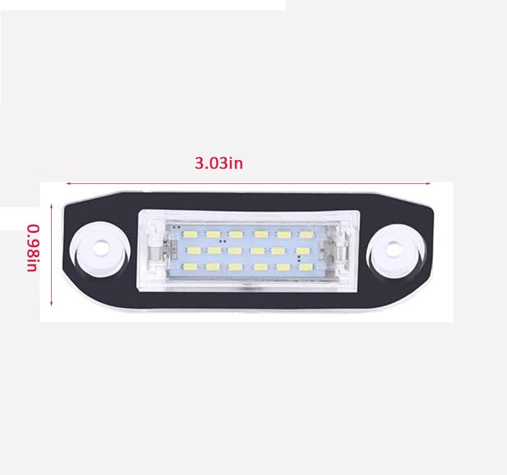 Leesoot 2 Pcs Error Free Xenon White LED License Plate Light Compatible with 2003-2015 Volvo C70 S40 S60 S80 V50 V60 V70 XC60 XC70 XC90 Rear License Tag Lights 31253006, VO2870100