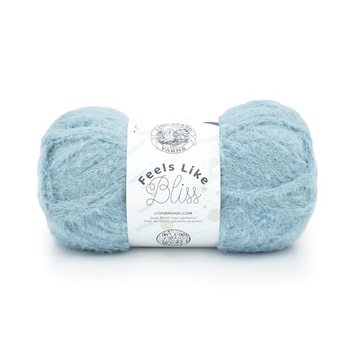 Image of Lion Brand Yarn Feels Like Bliss, Bulky Yarn for Knitting, Aqua, 1 Pack