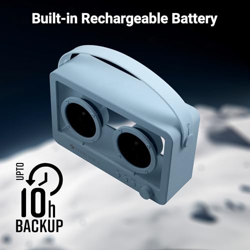 Image of ZEBRONICS Sound Feast 75, Portable Bluetooth Speaker, 14 Watts, 10 Hours Playback, Transparent Body, Dual 6.6 cm Drivers, Carry Strap, Bluetooth v5.3 | TWS | mSD | AUX (Sky Blue)