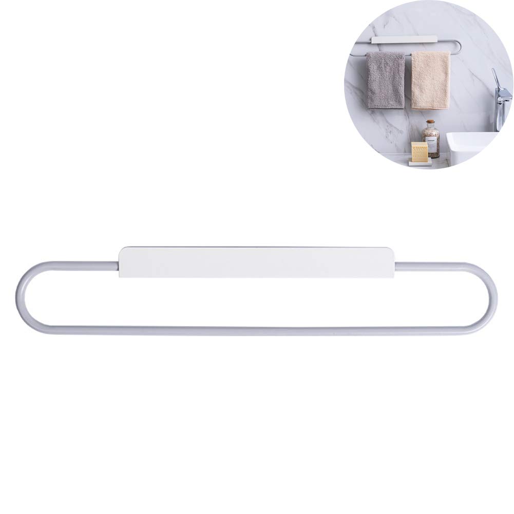 Barre de serviette acier inoxydable 52.5cm gris blanc sans perçage pour cuisine