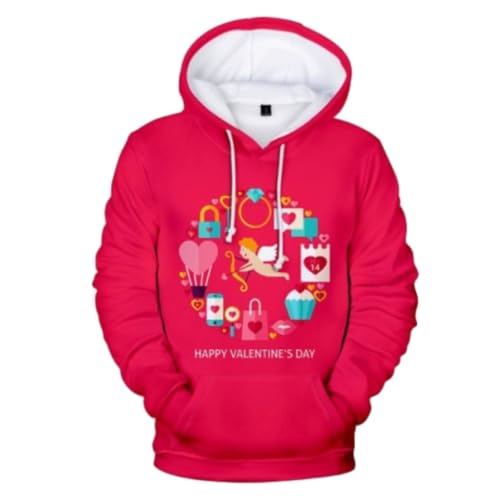 ZUOYIMEI Hoodie 3D Digital Printing Fashion Long Sleeved Pullover Unisex Pair with Pocket of Sweatshirts For Men Casual Hooded Jacket Drawstring Hoody with Hood FF-06 L
