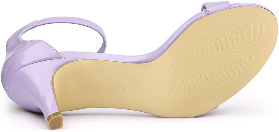Allegra K Women's Ankle Strap Open Toe Stiletto Heels Purple Sandals 10 M US - Image 5