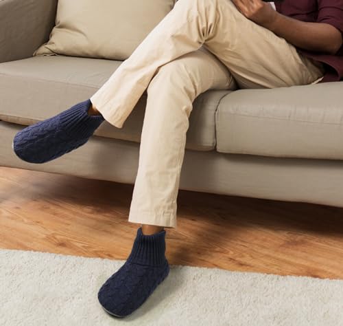 Image of BenSorts Men Fuzzy Slipper Socks with Grippers Non Slip Indoor House Socks Christmas Gifts