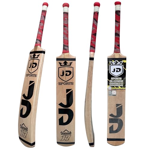 Cricket Bat JD Diamond Edition Hand Made Coconut Wood Tennis Tape Ball Full Size Adult Full Cane Long Handle Full Size 4.5'