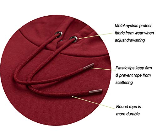 Alwaysone Men's Fleece Hooded Sweatshirt With Pocket Casual Athletic Pullover Hoodie Size S-3Xl (Wine Red- Xxxl) #TOP4