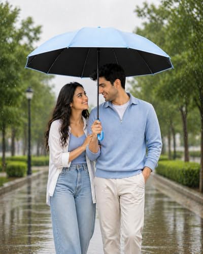 Image of Umbrella for Women | Umbrellas for Men | UV Coated 3 Fold Umbrella for Rain with Auto Open and Close Small Folding Travel-Foldable Windshield