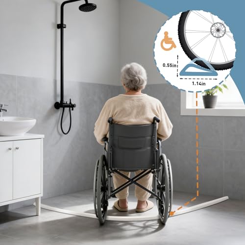 72inch Shower Threshold Water Dam White Self-Adhesive Water Barrier Collapsible Shower Guard Waterproof Flexible Silicone Bathroom Seal Strip for Bathtub,Tile, Floor, Wheelchair Access by Bhyhok - Image 4